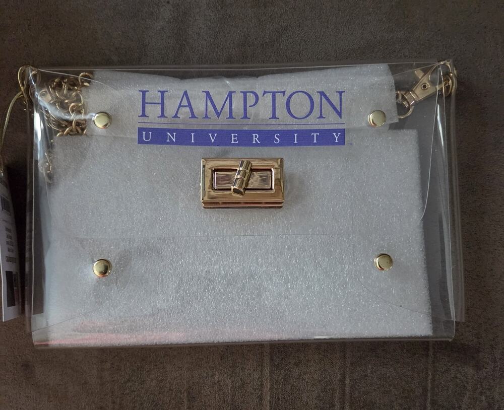 Hampton University Pirates Clear Crossbody Purse Bag Stadium Approved Turn Lock